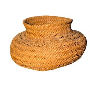 Handwoven Tarahumara Pine Needle Basket 6" Wide x 3" Tall